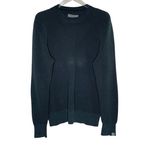 Rag and Bone M Unisex Blue Waffle Thermal Knit Crew Neck Sweater *flaw - Picture 1 of 10